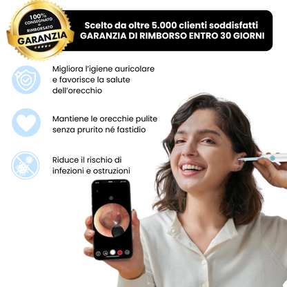 HIPEE™ Pulitore Auricolare Intelligente con LED e Fotocamera HD | iOS & Android